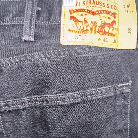 Levi's Classic 505 40x 30 Black Jeans - Picture 4 of 6